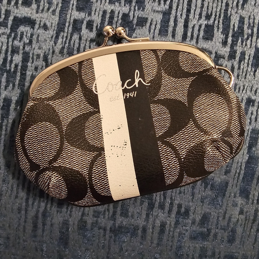 Coach Black and White Clutch